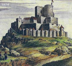 Litografía del castillo antes de las guerras Carlistas